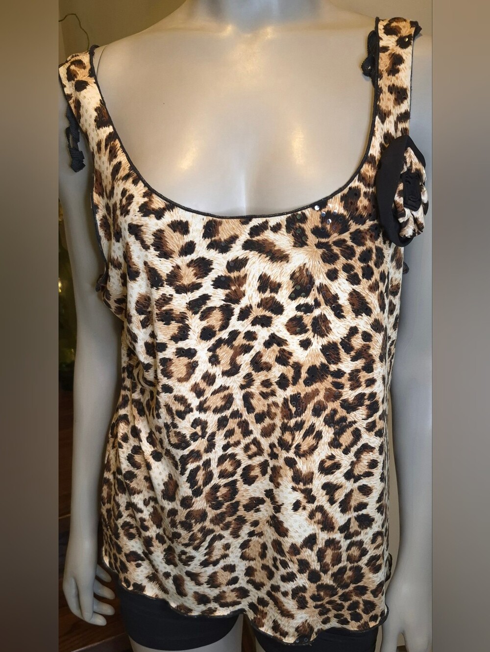 Leopard-Print Scoop Neck Camisole in Brown - Picture 10 of 16